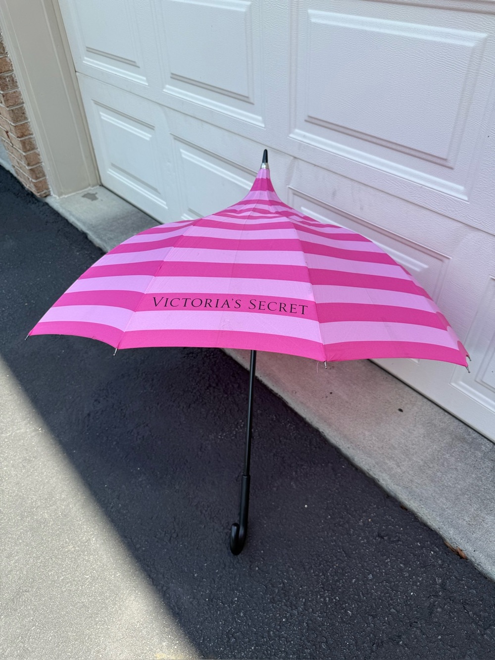 Victoria's Secret Hot Pink and Light Pink Striped Umbrella